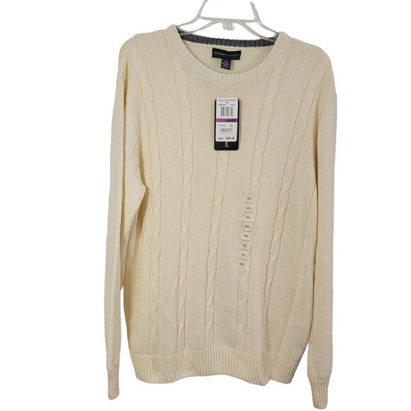 Tricots St. Raphael Men’s Size 2XL Cotton Pullover Crew Neck Vanilla Sweater NWT - Picture 8 of 16